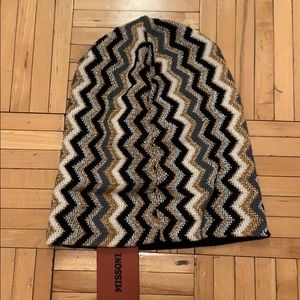 Missoni metallic and black knit hat